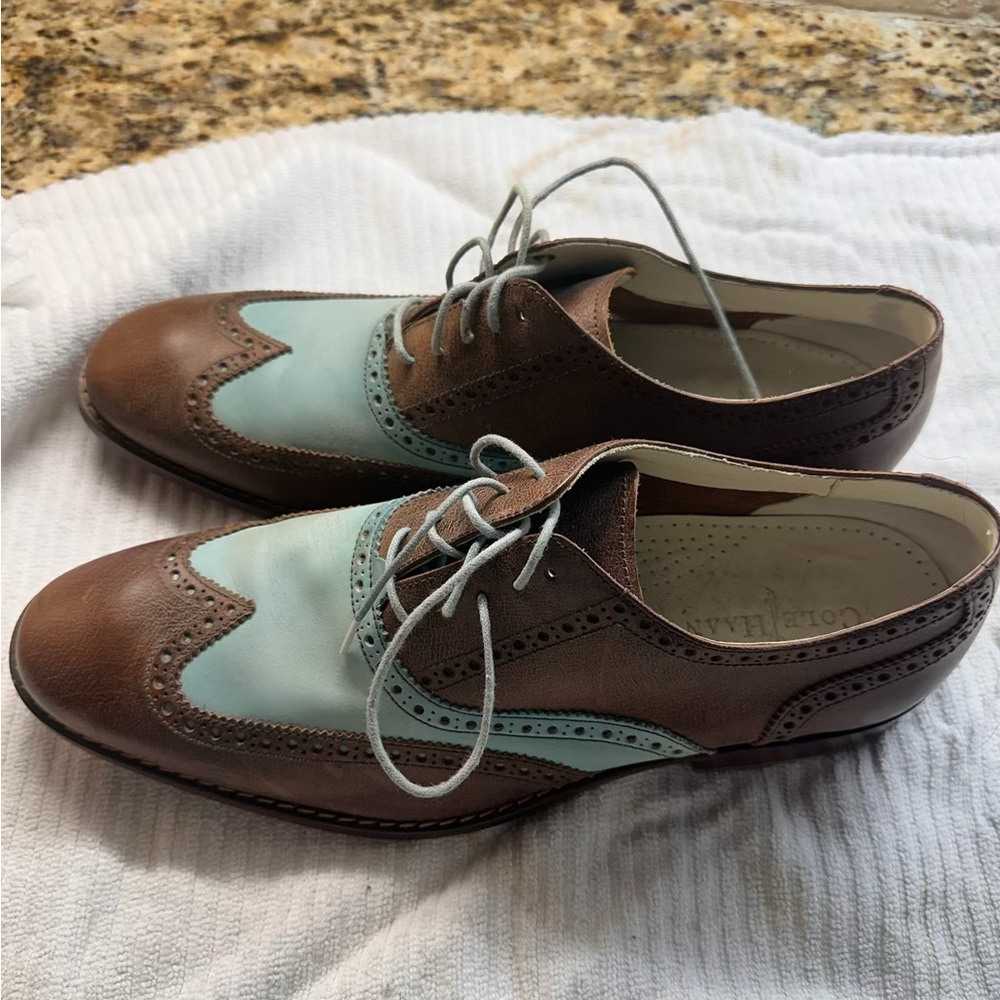Cole Haan Brown and Light Blue Men's Oxfords